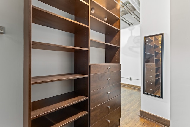 spacious closet featuring wood finished floors