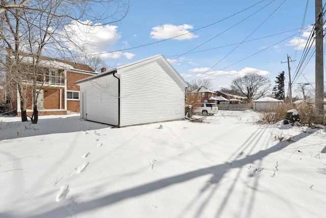 exterior space featuring a garage