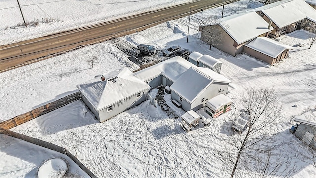 view of snowy aerial view