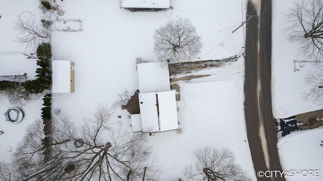 view of snowy aerial view