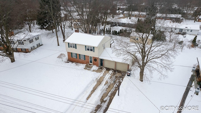 view of snowy aerial view