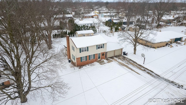 view of snowy aerial view