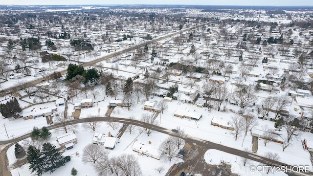 view of snowy aerial view