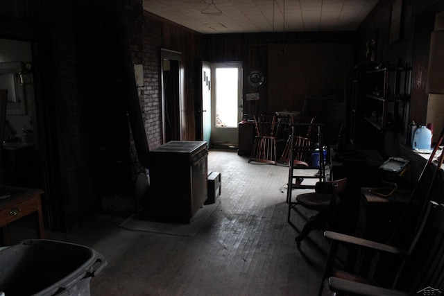 miscellaneous room featuring hardwood / wood-style floors