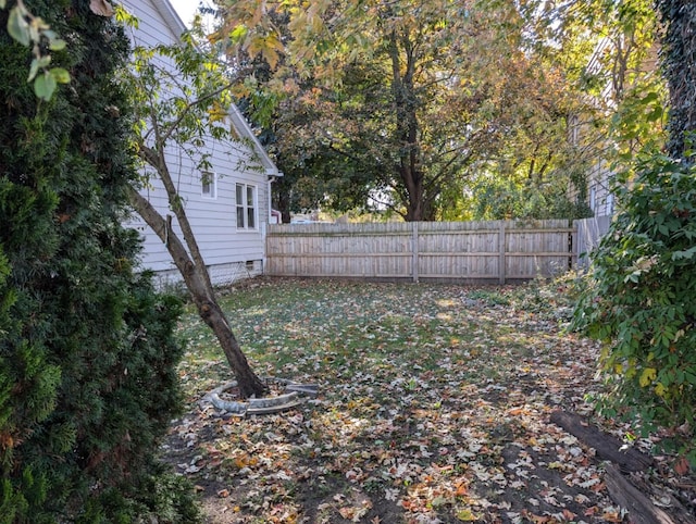 view of yard with fence