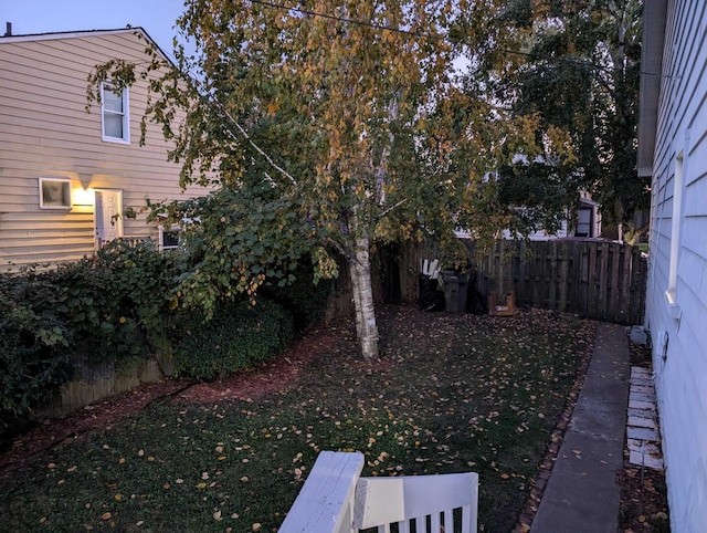 view of yard with fence