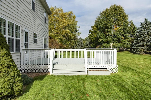 view of yard featuring a deck