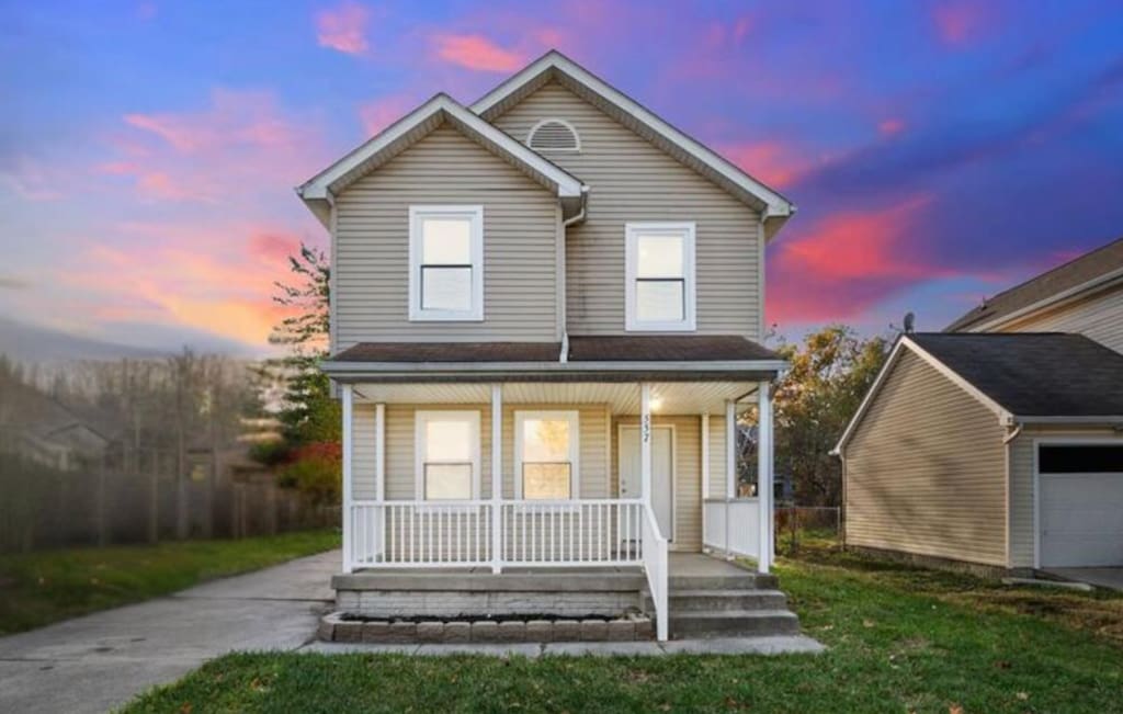 traditional home with covered porch