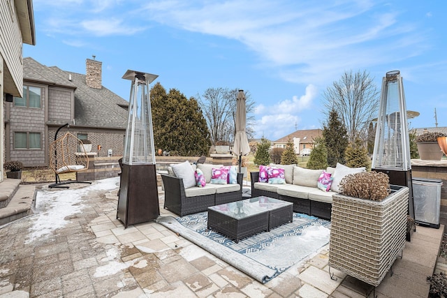 view of patio featuring an outdoor living space