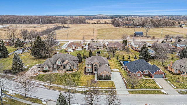 bird's eye view with a residential view