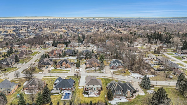 aerial view featuring a residential view