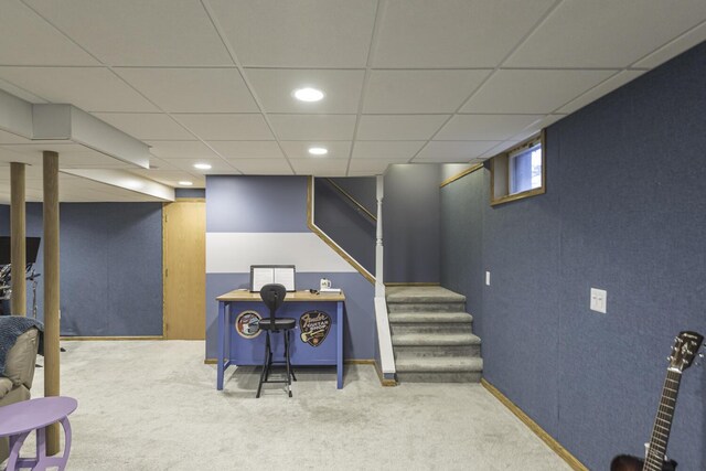 1085 Melrose Ct, Saline, MI 48176 - interior space featuring a drop ceiling and recessed lighting