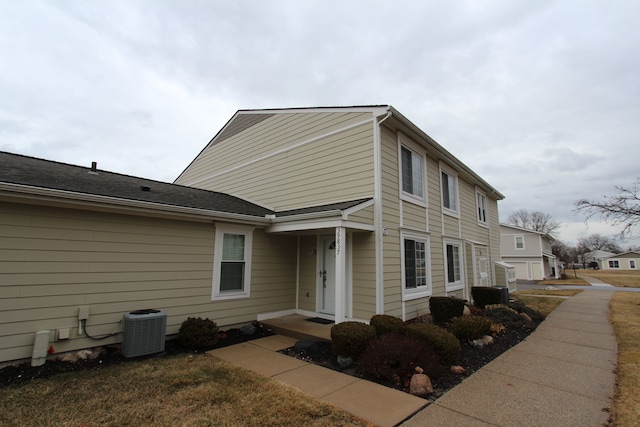 exterior space featuring central AC unit