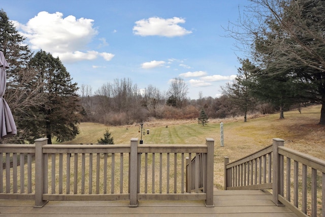 deck with a lawn