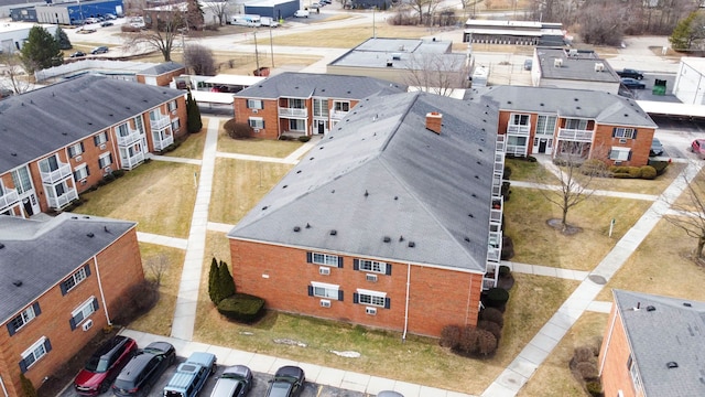 aerial view with a residential view