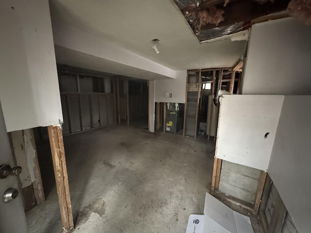 view of unfinished basement