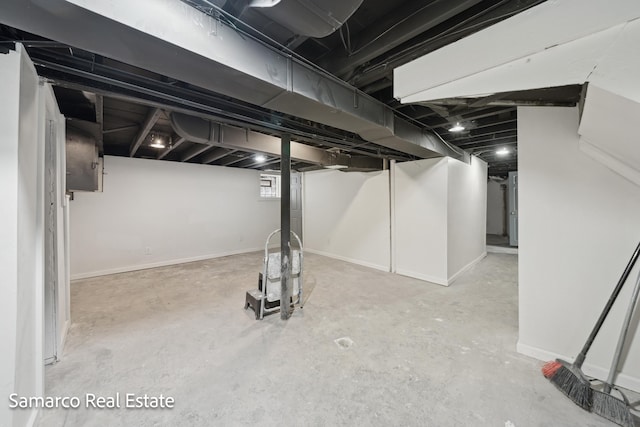 basement featuring baseboards