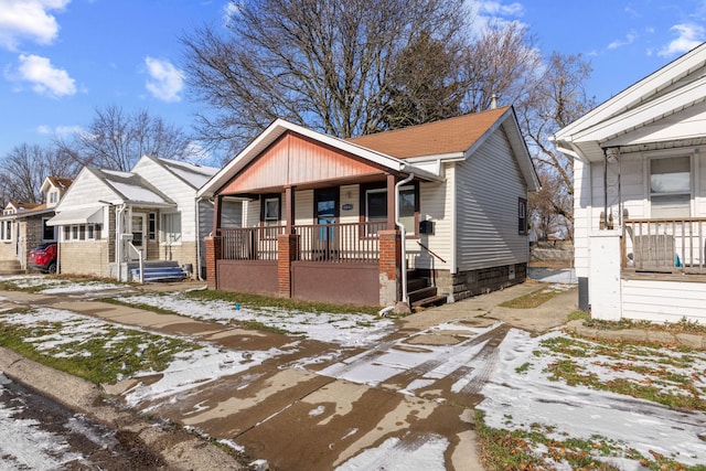 bungalow featuring a porch