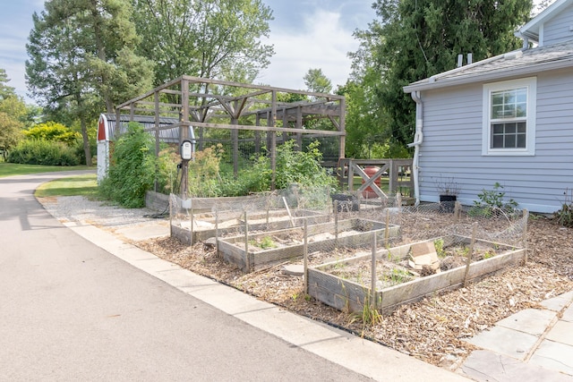 exterior space with a garden