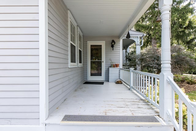 entrance to property with a porch