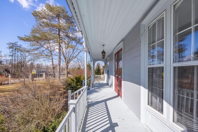 exterior space featuring covered porch