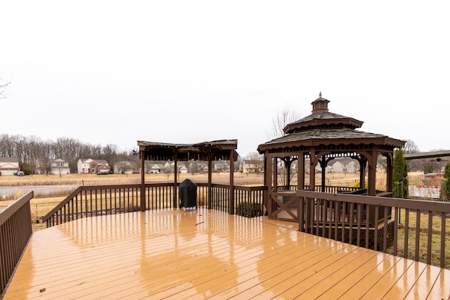 deck with a gazebo