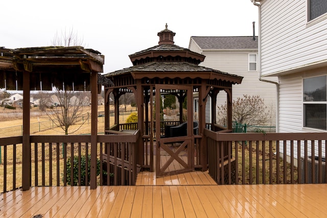 deck with a gazebo