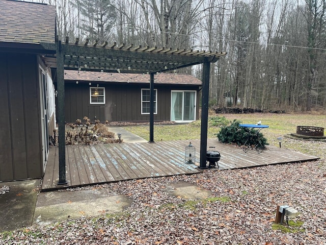 2539 W Giles Rd, Muskegon, MI 49445 - wooden terrace with a pergola