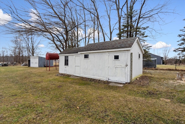 view of shed