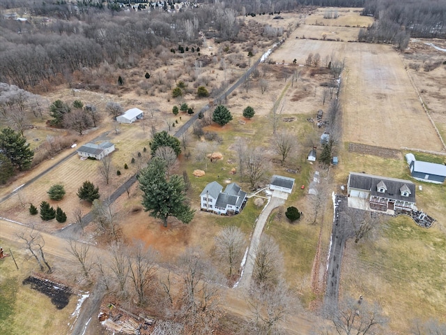 aerial view with a rural view