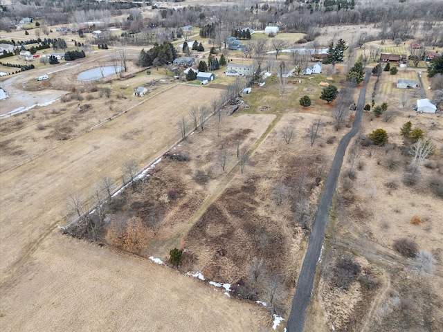 aerial view featuring a rural view