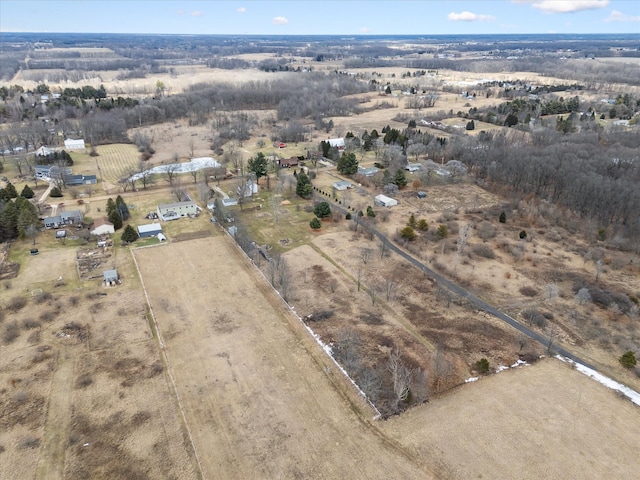 aerial view with a rural view