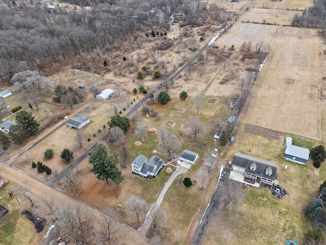 bird's eye view featuring a rural view