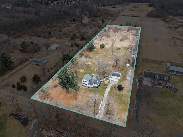 bird's eye view featuring a rural view