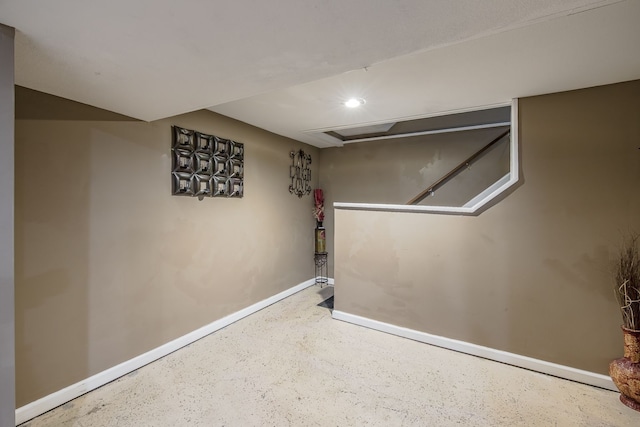 below grade area with baseboards