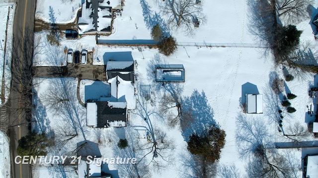 view of snowy aerial view