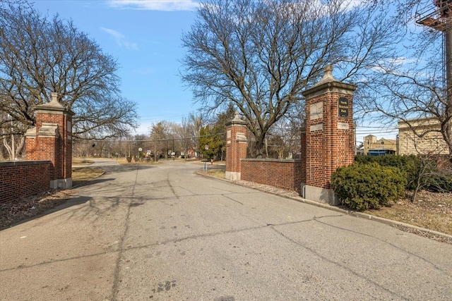 view of street featuring curbs