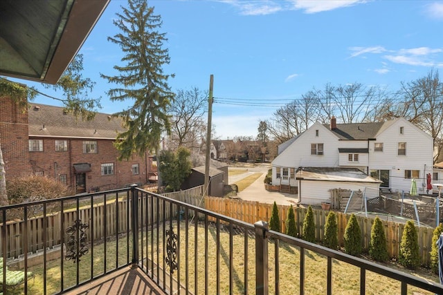 balcony with a residential view