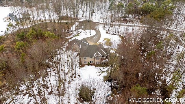 view of snowy aerial view