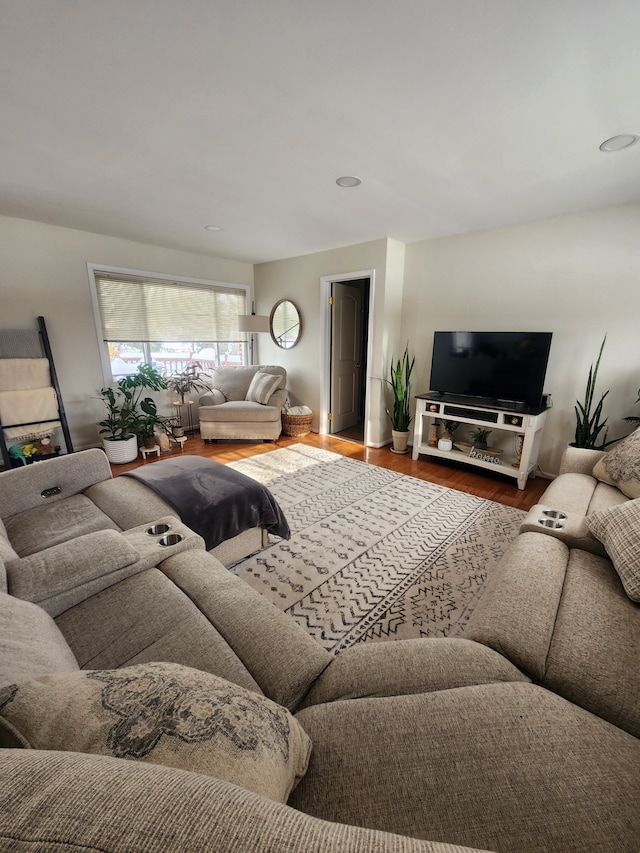 living area featuring wood finished floors