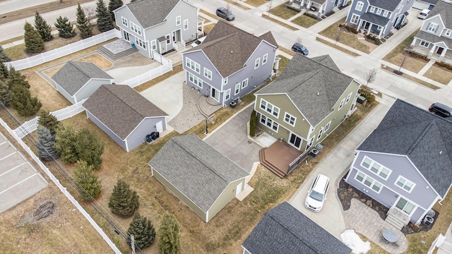 drone / aerial view with a residential view