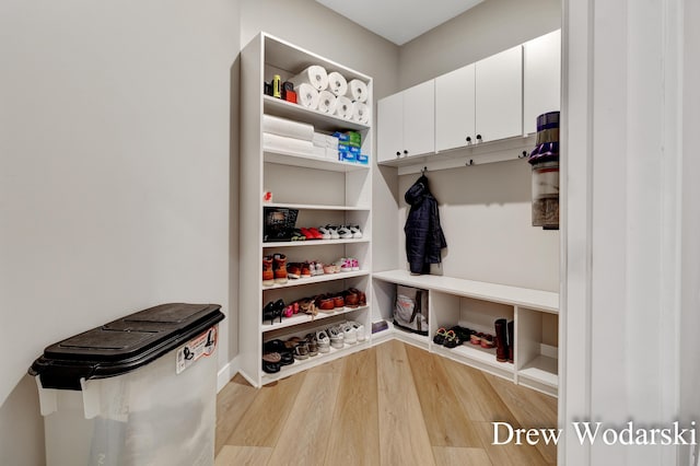 mudroom featuring wood finished floors