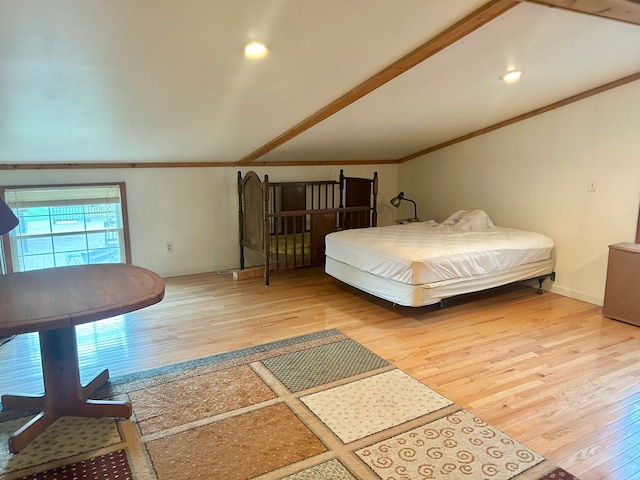 8530 Catherwood Dr, Goodrich, MI 48438 - bedroom featuring baseboards, recessed lighting, ornamental molding, and light wood finished floors