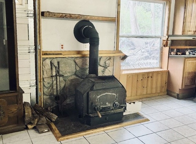 8530 Catherwood Dr, Goodrich, MI 48438 - room details with a wood stove
