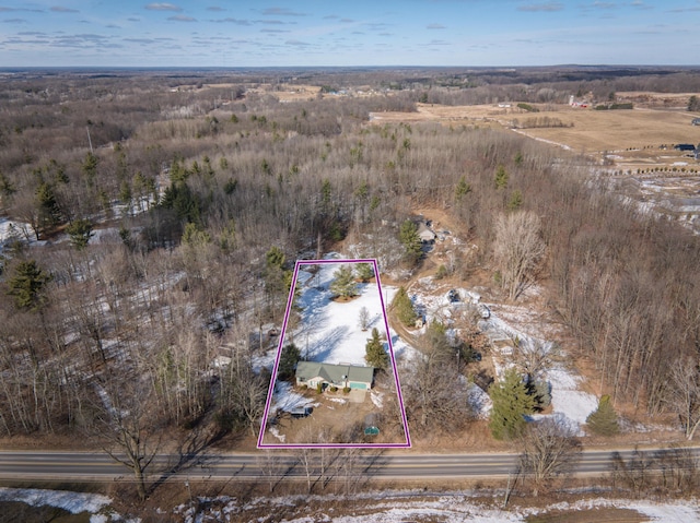 bird's eye view featuring a rural view