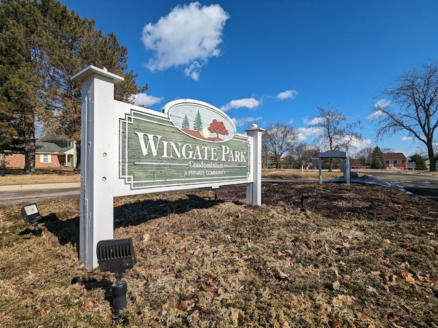 view of community sign