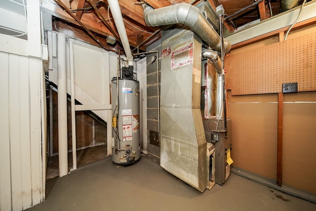 utilities featuring heating unit and water heater