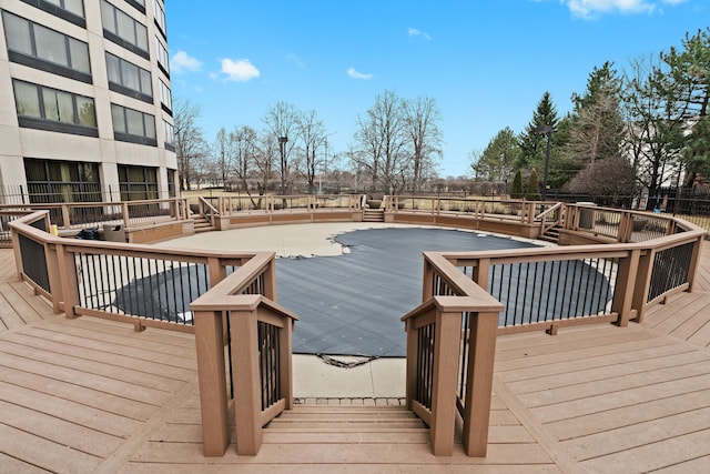 wooden terrace with fence