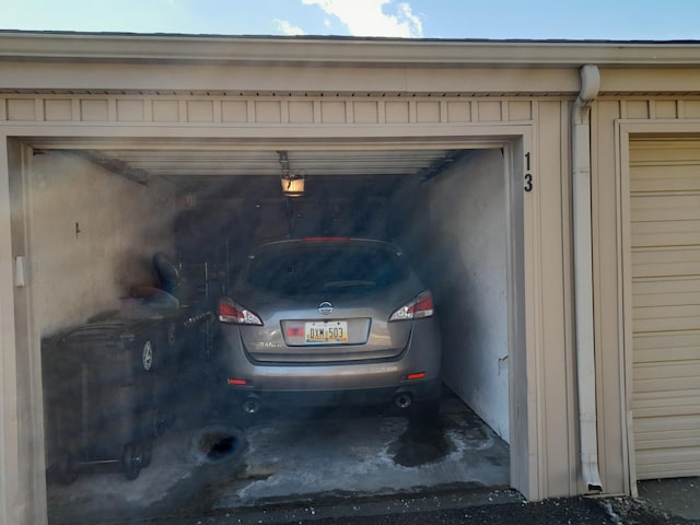 view of garage