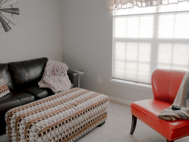 bedroom with carpet and baseboards